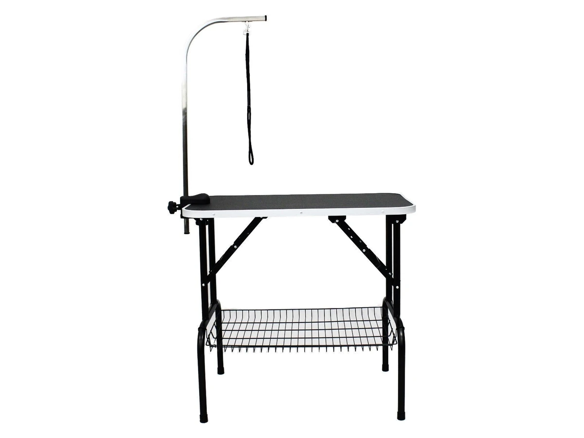 PetEasy trimbord med galge, skiva 81 × 46 cm och fällbara ben